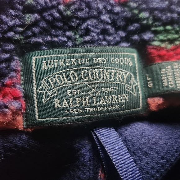 Polo Country Ralph Lauren Patchwork Pile Fleece Jacket L Western - Picture 3 of 6